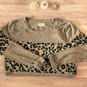 Maurices Long Sleeve 24/7 Cozy Cheetah Print Top Size XS